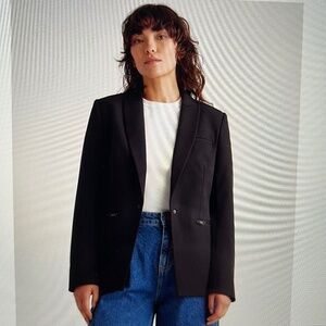 Quince Scuba Blazer Ponte Travel Size Large NWOT